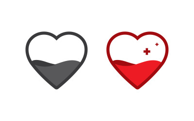 Amor corazón logo y símbolo vector V7