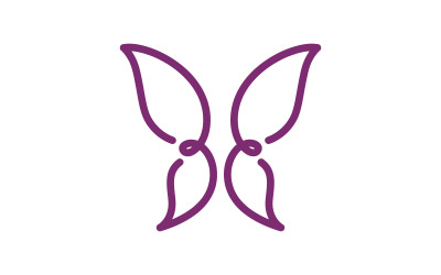Beauty Butterfly logó vektor sablon V2