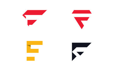 F bokstaven Logotyp mall vektor initialer tecken V13