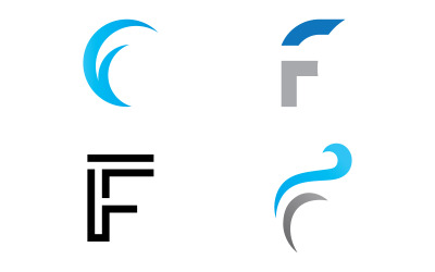 F carta Logo plantilla vector iniciales firmar V16