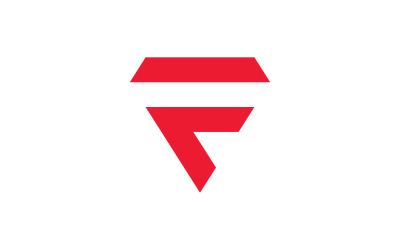 F carta Logo plantilla vector iniciales firmar V3