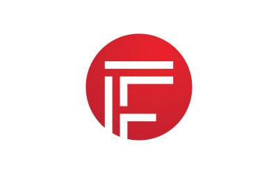 F carta Logo plantilla vector iniciales firmar v9