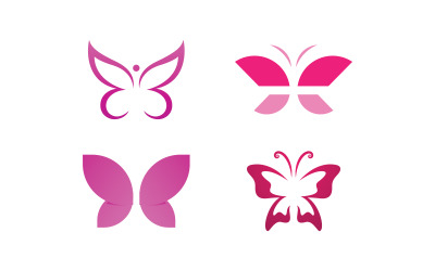 Güzellik Kelebek Logo vektör şablonu V10