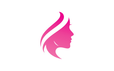 hair woman and face logo symbols V3