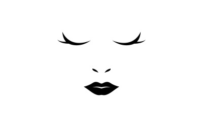 hair woman and face logo symbols V4