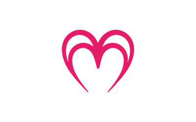 Liebesherzlogo und Symbolvektor V6