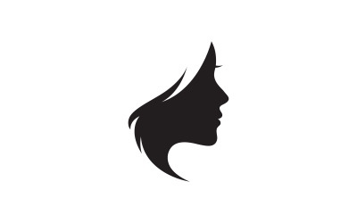 saç kadın ve yüz logo sembolleri V5