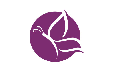 Schönheits-Schmetterlings-Logo-Vektorvorlage V9