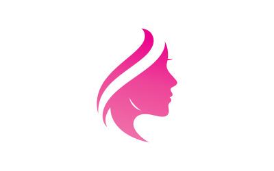włosy kobiety i symbole logo twarzy V3