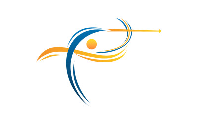 Abstrakte Logo-Vorlage für Bogenschießen