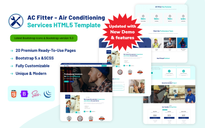 AC Fitter - HTML5-sjabloon voor airconditioningservices