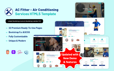 AC Fitter - HTML5-sjabloon voor airconditioningservices