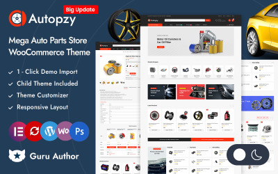 Autopzy - 汽车零件和工具商店 WooCommerce 主题