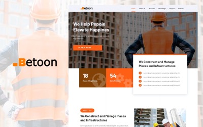 Betoon – Többcélú Építőipari Bootstrap HTML-sablon