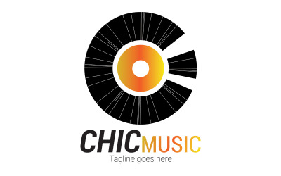 design creativo del logo musicale della lettera C