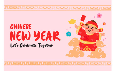 Hand gezeichneter Hintergrund des Chinesischen Neujahrsfests