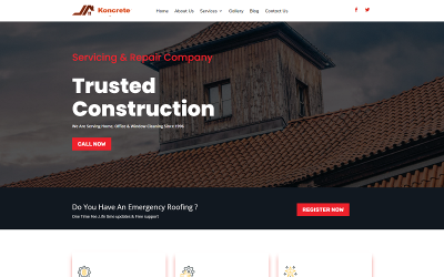 koncrete Temi Wordpress per coperture di edifici da costruzione