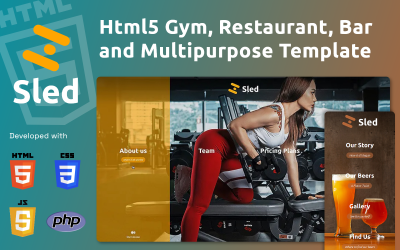 Sled HTML5 för Halloween, Gym, Restaurang, Bar och Multipurpose Webbplatsmall