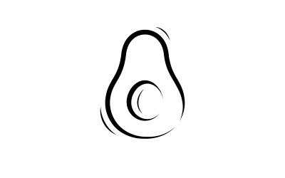 Avocado-Frucht-Logo-Vorlage gesunde Lebensmittelsymbole V4
