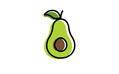 Avocado fruit logo template  healthy food symbols V1