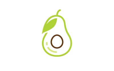 Avocado fruit logo template  healthy food symbols V7