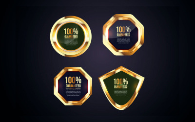 Golden badges seal quality labels. sale medal badge premium stamp