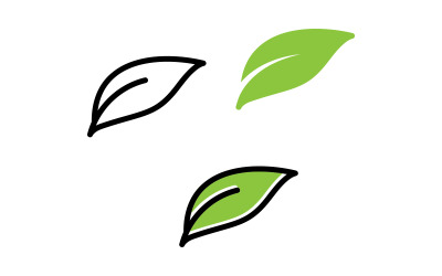Green leaf ecology  vector icon logo V1