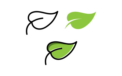 Green leaf ecology  vector icon logo V2