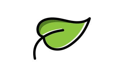 Green leaf ecology  vector icon logo V4