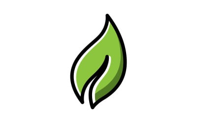 Green leaf ecology  vector icon logo V8