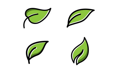 Green leaf ecology  vector icon logo V9