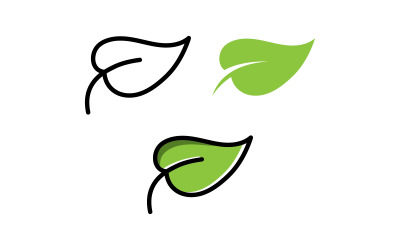 Hoja verde ecología vector icono logo V2