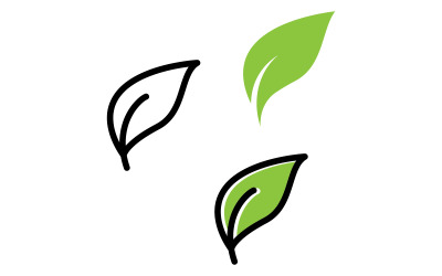 Logotipo de icono de vector de ecología de hoja verde V6
