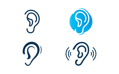 Oído logotipo plantilla vector icono V10
