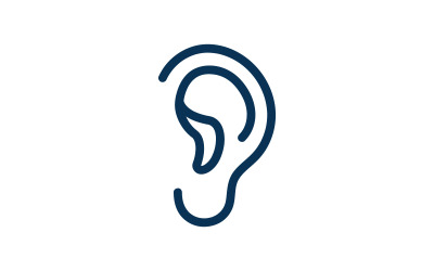 Oído logotipo plantilla vector icono V1