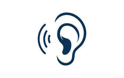 Oído logotipo plantilla vector icono V2