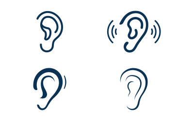 Oído logotipo plantilla vector icono V9