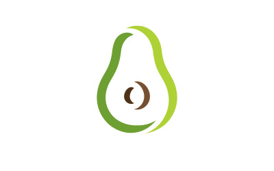 Szablon logo owoców awokado symbole zdrowej żywności V2