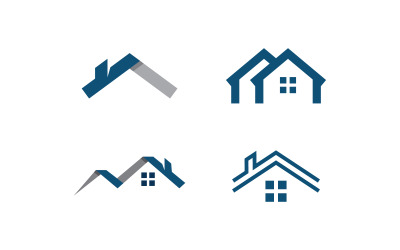 Vastgoed en bouw huis logo vector sjabloonontwerp V9