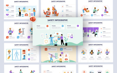 Bezpečnostní vektorová infografika PowerPoint šablona