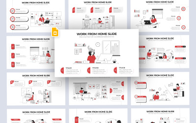Dolgozz otthonról vektoros infografika Google Diák sablon