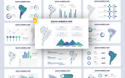 Güney Amerika Haritası Vektör Infographic Google Slaytlar Şablonu