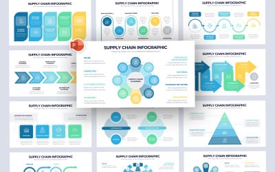 Lieferketten-Infografik-PowerPoint-Vorlage
