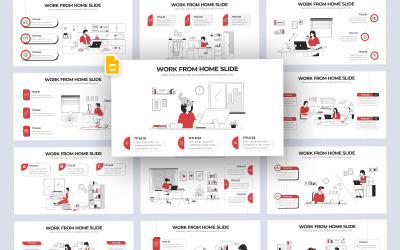 Modèle de diapositives Google d&amp;#39;infographie vectorielle de travail à domicile