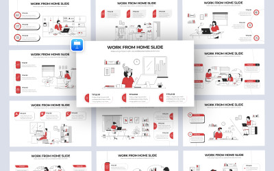 Otthoni munka vektoros Infographic Keynote sablon