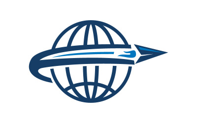 Plantilla de logotipo de viaje alrededor del mundo