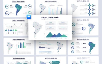 South America Map Vector Infographic Keynote Template