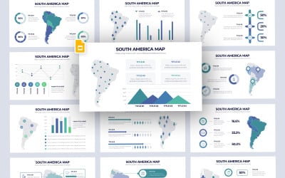 Sydamerika karta vektor Infographic Google Slides mall