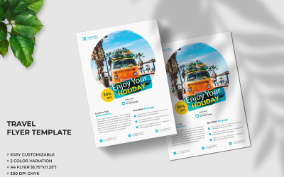 Creative Holiday Travel Agency Flyer Design en Adventure World Travel Square Flyer Template