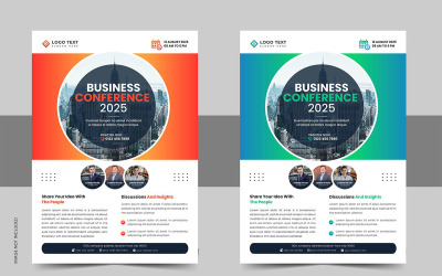 Design de Folheto de Conferência de Negócios Corporativos e Modelo de Cartaz de Folheto de Evento
